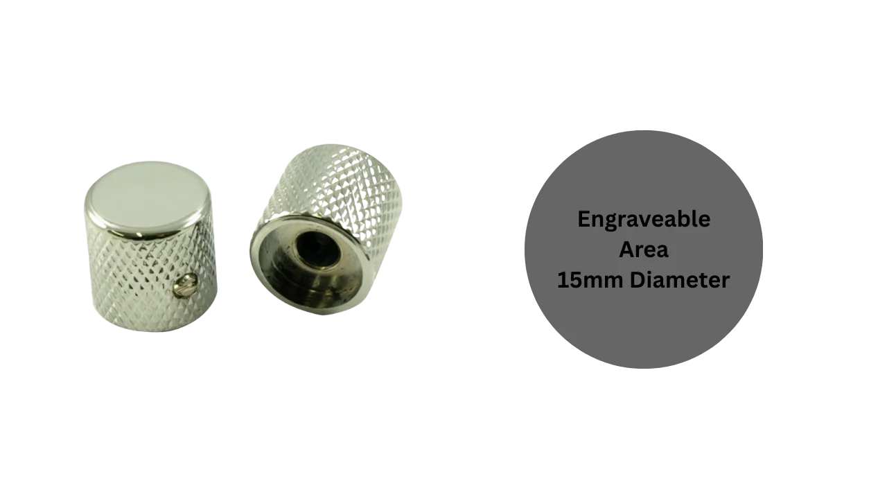 Custom Engraved Knurled Knobs 1/4 Inch Shaft Pair