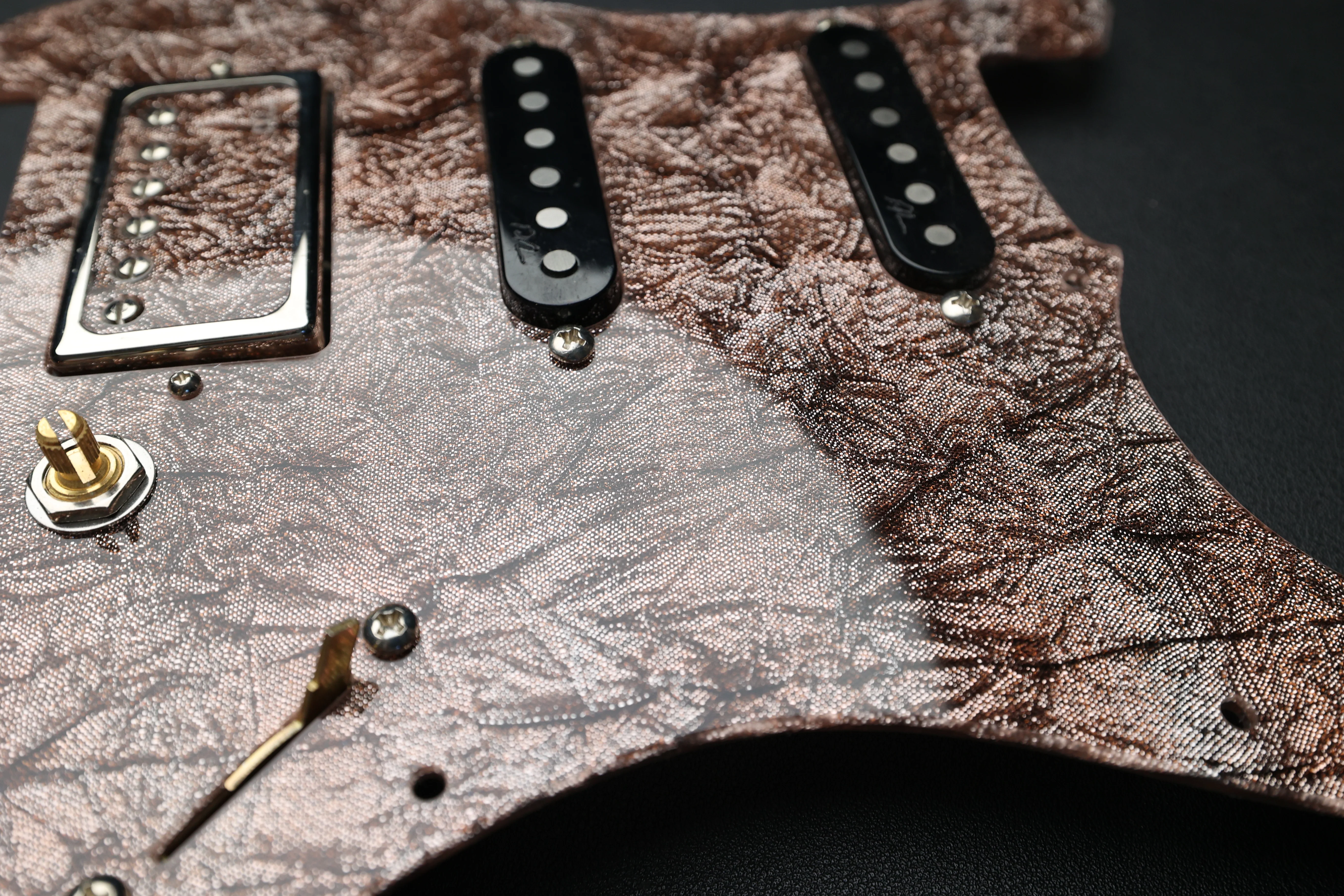 Loaded Custom Crushed Mocha Metallic Strat Pickguard Single Single Hum - Image 2